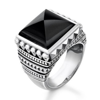 Thomas Sabo ring, Ethnic Skulls with Black Onyx- TR2158