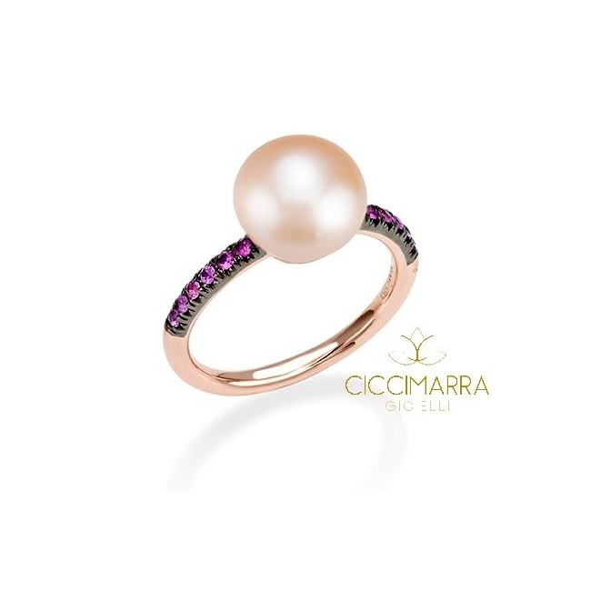 Ring rose gold rosa Perle und Mimi glücklich Saphire