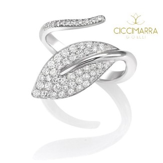 Mimì Foglia Ring in Weißgold und Diamanten - AX1004B8B