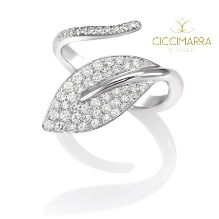 Anello Mimì Foglia in oro bianco e diamanti - AX1004B8B