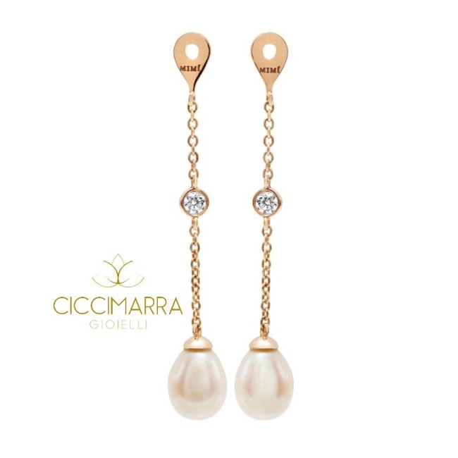 Pendants for Mimì FreeVola earrings in rose gold, pearls and diamonds