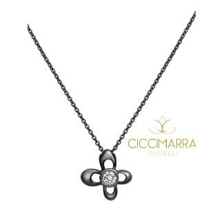 Collana Mimì Y-ME a farfalla in oro nero con diamante
