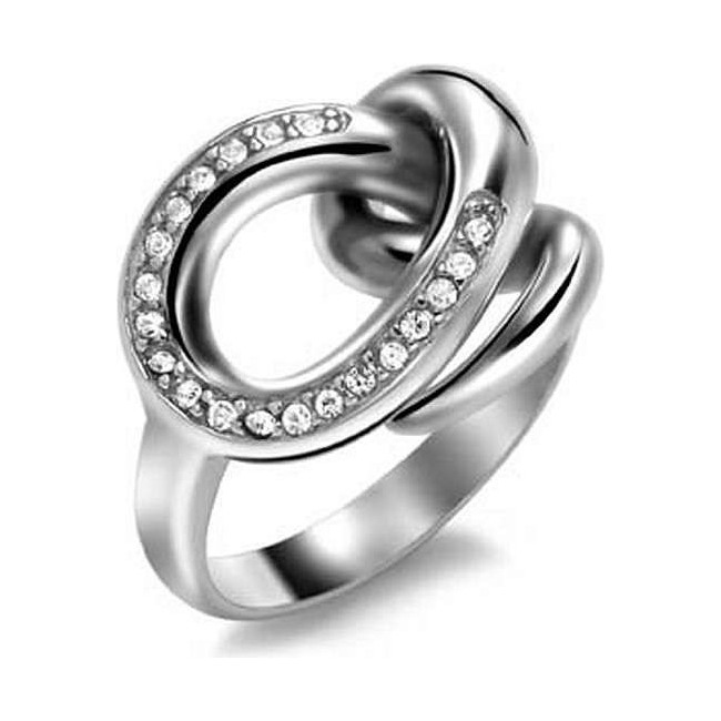 Breil Knot Frau Ring, Knoten mit Zirkonen in poliertem Stahl - TJ1131