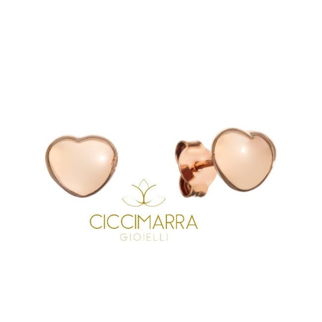 Rose gold heart earrings by Civita Queriot - O17O02LOVE