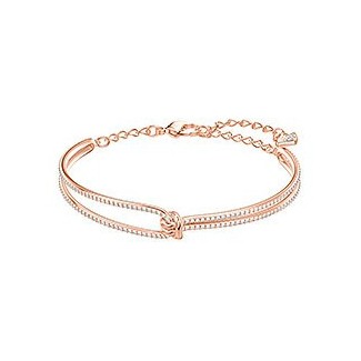 Longlife Swarovski semi-rigid  bracelet pink gold knot - 5390818