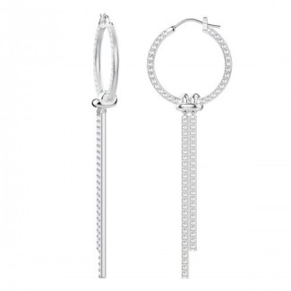 Swarovski hoop earrings with removable pendant and silver knot