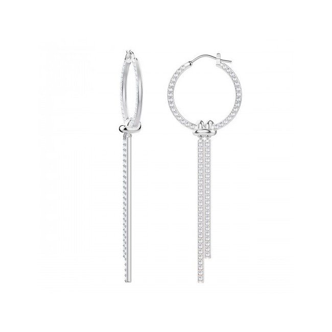 Swarovski orecchini a cerchio con pendente rimovibile e nodo argento