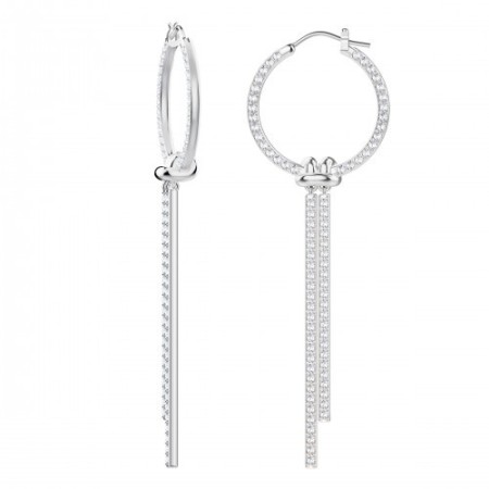 Swarovski hoop earrings with removable pendant and silver knot