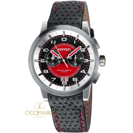 Scuderia Ferrari Granturismo watch  black and red in steel and leather
