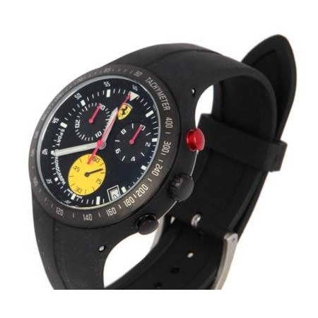 Scuderia Ferrari Pit Crew Uhr aus schwarzem Stahl und Gummi