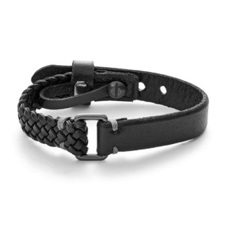 Bracciale Fossil Casual Vintage in pelle nera