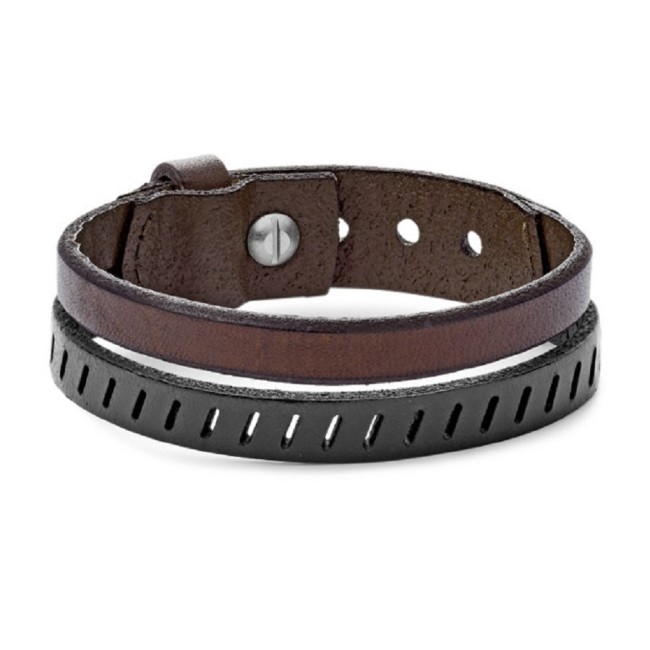 Bracciale Fossil doppio in pelle Casual Vintage