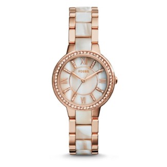 Orologio Fossil in acciaio e acetato di corno Virginia