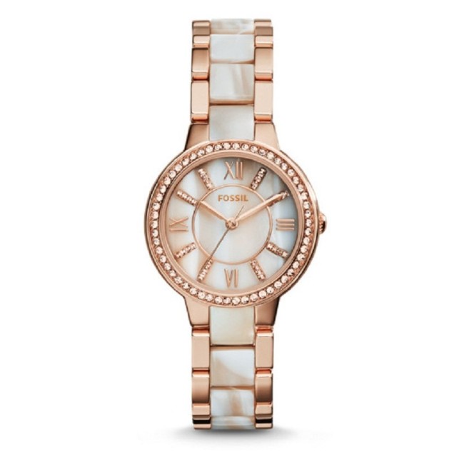 Orologio Fossil in acciaio e acetato di corno Virginia