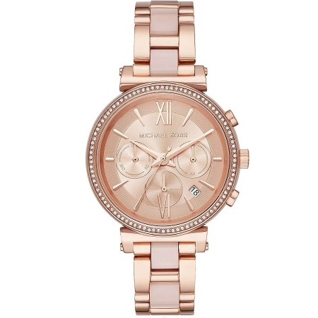 Michael Kors Sofie watch in rosé steel and pink acetate