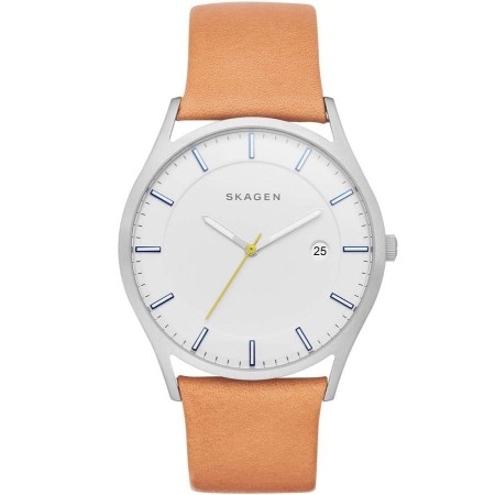 Skagen-Uhr, Mann, nur Zeit, Holst in Leder