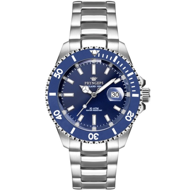 Pryngeps Submariner Mediterranean Uhr Blaues Zifferblatt
