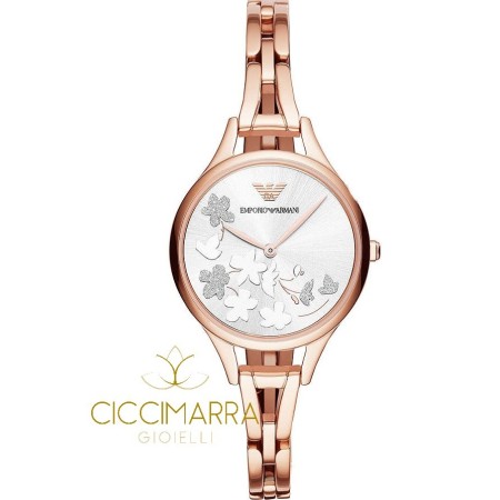 Orologio Emporio Armani donna rosè con fiori - AR11108