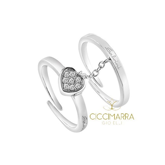 Anello doppio Salvini Be Happy Fashion con cuore 20063700