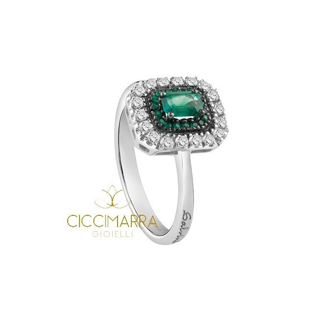 Salvini ring, Lorelayne with Emeralds and diamonds