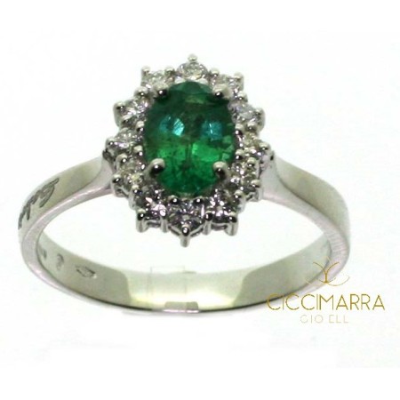 Salvini ring, Special Classic with Emerald and diamonds