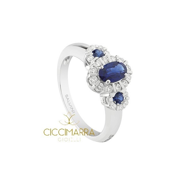 Anello Salvini Tiara Treasure con Zaffiri e Brillanti