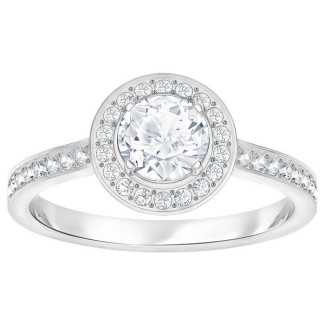 Swarovski Solitair Ring, mit Steinen am Stiel, ziehen Light Round an