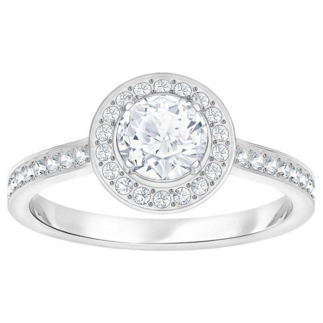 Swarovski anello solitario con pietre sul gambo Attract Light Round