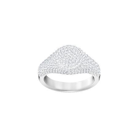 Swarovski Ring, Stein Signet, weiß versilbert - 5393186