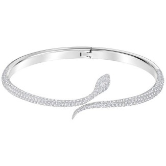 Swarovski bracciale rigido Leslie serpente bianco argentato - 5376338