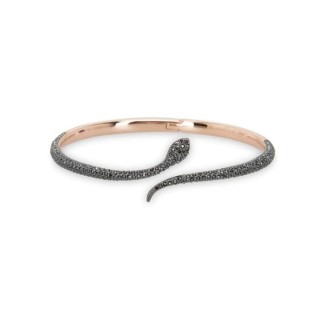 Swarovski bracciale rigido Leslie serpente nero placcato rosè