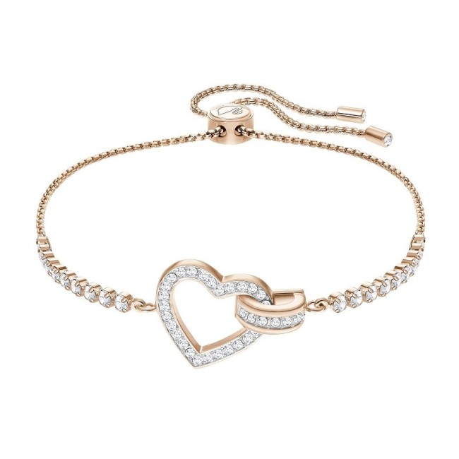 Swarovski bracciale tennis Lovely cuore rosè - 5368541
