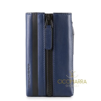 Piquadro Leder Schlüsselanhänger Setebos blau - PC4302S96 / BLU