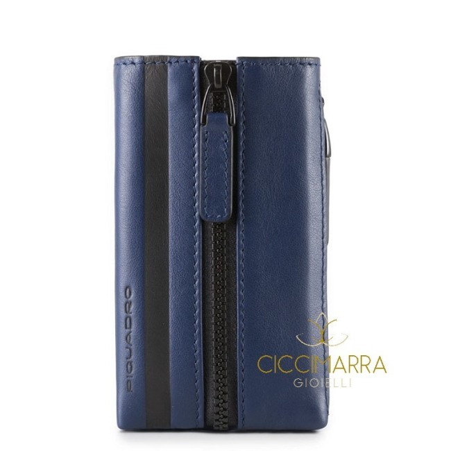 Piquadro Leder Schlüsselanhänger Setebos blau - PC4302S96 / BLU