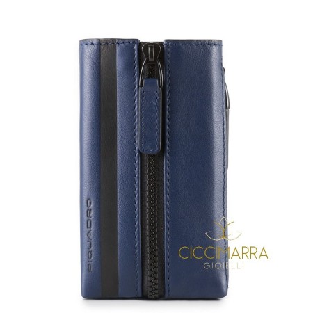 Piquadro leather keyring Setebos blue - PC4302S96/BLU