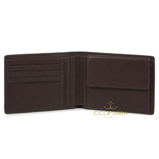 Piquadro Erse men's wallet with brown coin purse