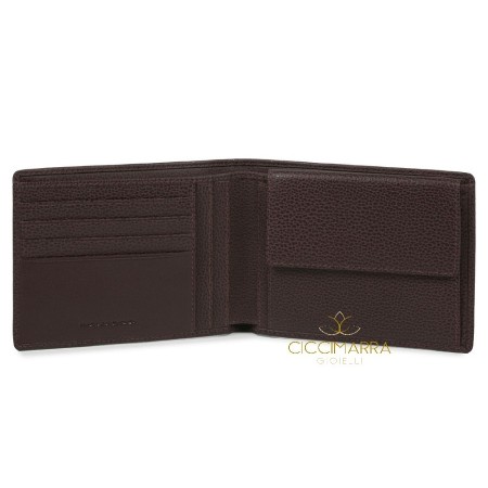 Piquadro Erse men's wallet with brown coin purse