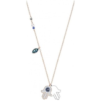 Swarovski necklace Duo Hamsa Hand, hand of Fatima turquoise - 5396882
