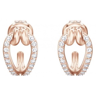 Swarovski orecchini cerchietto con pavè di cristalli rosè - 5392920