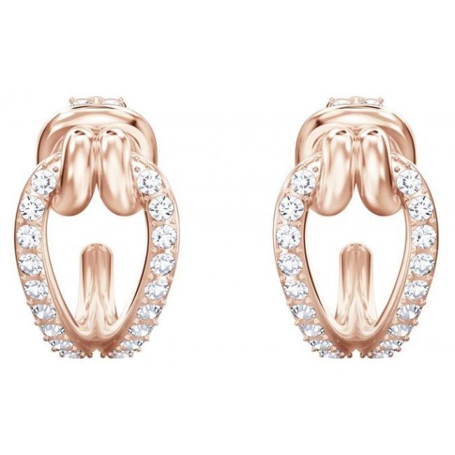 Swarovski earrings circlet with crystal pavè, rosé - 5392920