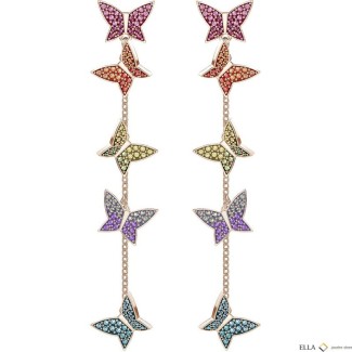 Swarovski orecchini pendenti Lilia farfalle multicolore - 5378693