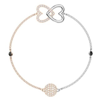 Swarovski Remix Forever, braided heart pavè mixed rosè