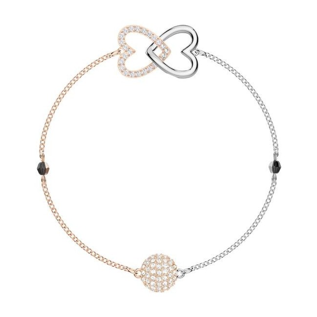 Swarovski Remix Forever, braided heart pavè mixed rosè
