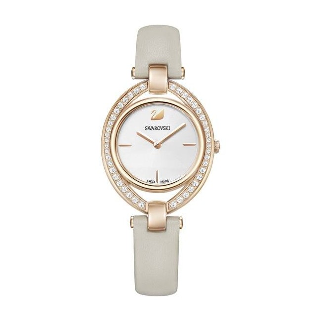 Stella Uhr, taubengraues Lederarmband, Rosé, Quarz - 5376830