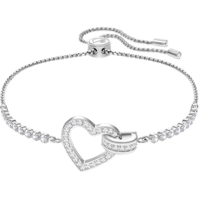 Swarovski, Tennisarmband, Schönes, weißes versilbertes Herz 5380704
