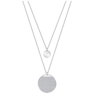 Swarovski Doppelkette Ingwer, weißer kreisförmiger Anhänger - 5389047