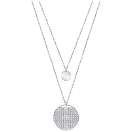Swarovski Doppelkette Ingwer, weißer kreisförmiger Anhänger - 5389047