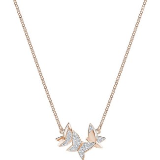 Swarovski Halskette Lilia Schmetterlinge vergoldet Roségold - 5382366