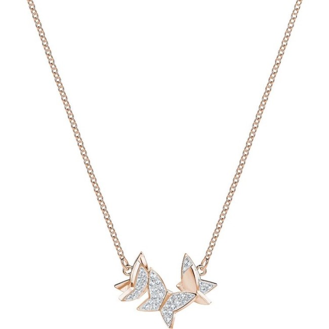 Swarovski collana Lilia farfalle placcata oro rosa - 5382366