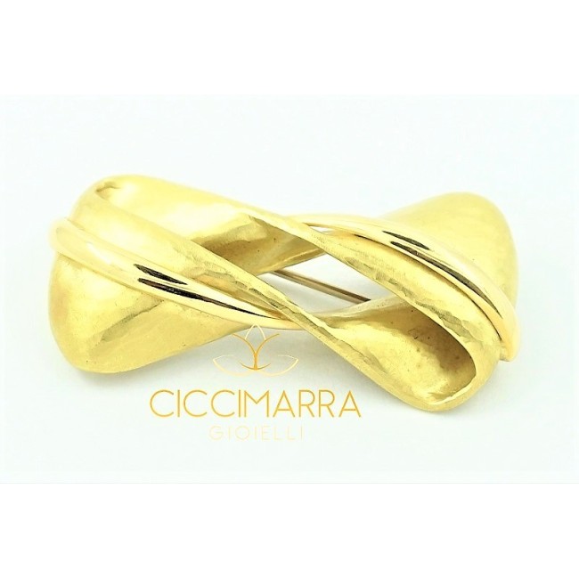 Spilla Vendorafa a sfera in oro e diamanti brown